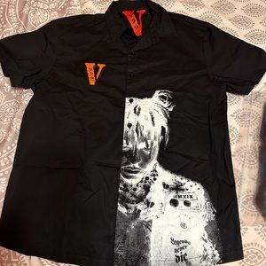 Juice world vlone short sleeve button up, size L